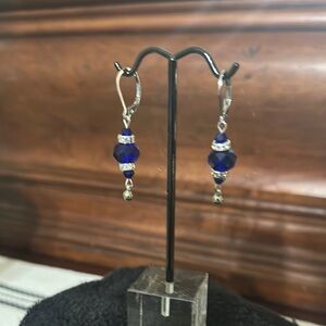 Elegant Blue Crystal Drop Earrings